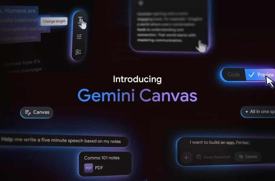 ابزار Canvas در جمینای حالا می‌تواند به‌سرعت اسناد را به ارائه کامل تبدیل کند