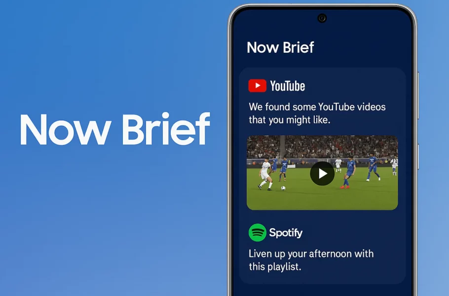 سامسونگ قابلیت Now Brief را با پیشنهادهای سفارشی از یوتوب و اسپاتیفای ارتقا میدهد