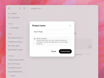 قابلیت Projects در ChatGPT در دسترس کاربران رایگان قرار گرفت
