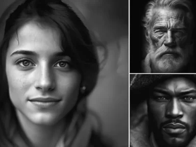 ۸ نمونه پرامپت پرتره سیاه سفید برای ساخت عکس‌های حرفه‌ای و هنری