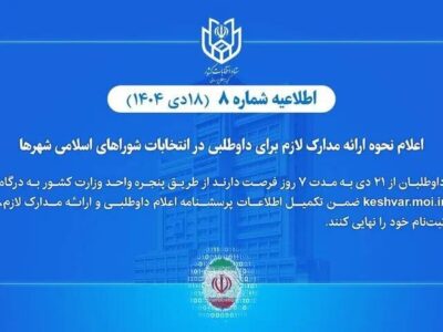 اعلام نحوه ارائه مدارک لازم برای داوطلبی در انتخابات شوراهای اسلامی