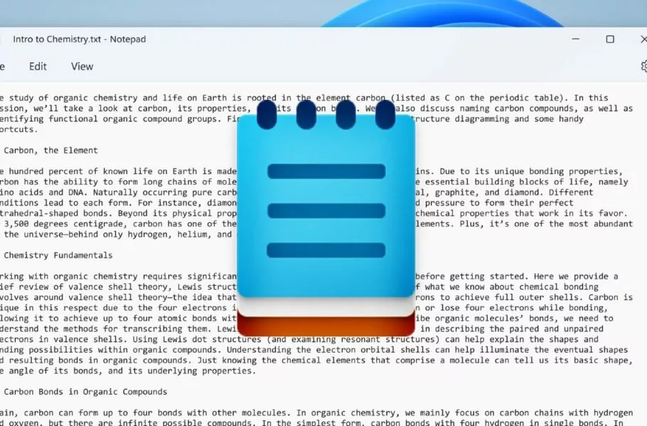 اپلیکیشن Notepad ویندوز حالا می‌تواند با هوش مصنوعی متن بنویسد