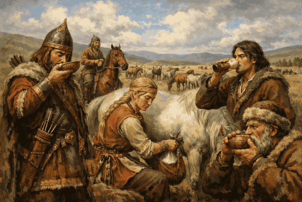 سکاها شیر اسب و حیوانات نشخوارکننده را مصرف می‌کردند