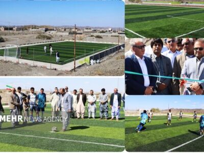 افتتاح زمین چمن مصنوعی فوتبال در روستای ورکات شهرستان لاشار