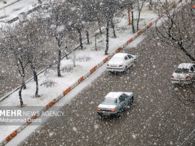 بارش برف در تبریز
