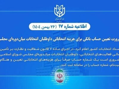 تعیین حساب بانکی هزینه انتخاباتی داوطلبان انتخابات میان‌دوره‌ای مجلس