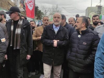 حضور رئیس مجلس شورای اسلامی در راهپیمایی یوم الله ۲۲ بهمن