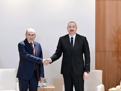 دیدار علی‌اف با نخست وزیر ارمنستان در ابوظبی