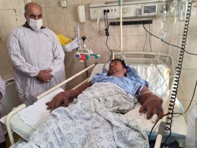 فرمانده هوانیروز ارتش از شهروند مصدوم سانحه بالگرد هوانیروز دیدار کرد