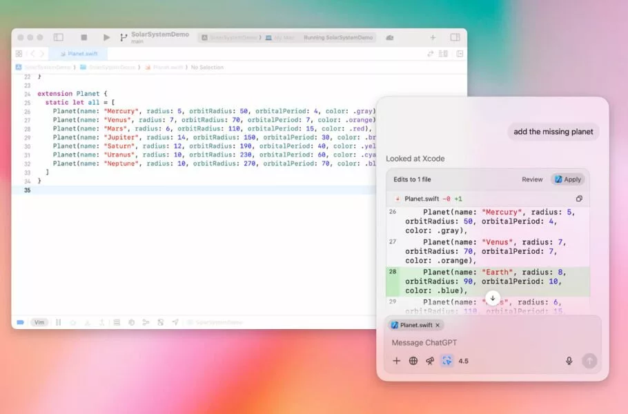 نسخه مک ChatGPT اکنون می‌تواند مستقیماً اقدام به ویرایش کدها کند