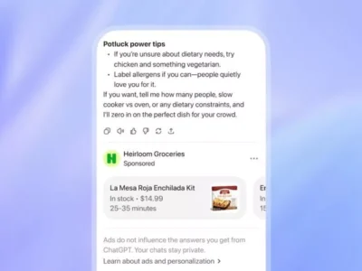 نمایش تبلیغات در ChatGPT برای کاربران رایگان و طرح Go آغاز شد