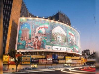 دیوارنگاره میدان ولیعصر (عج) با رنگ و بوی نوروز و عید فطر