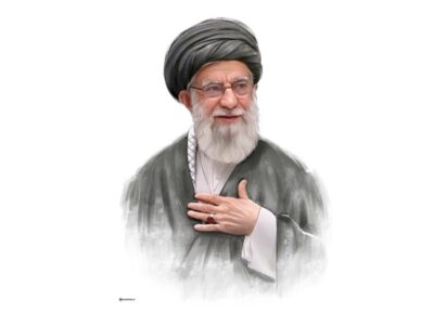 تصویر هنری از شهید امام خامنه‌ای(ره) در سواحل پاکستان