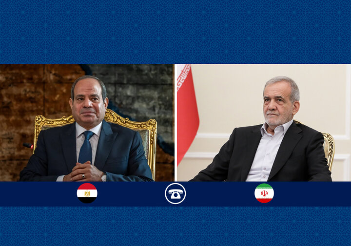 تأکید روسای جمهور ایران و مصر بر راهکارهای دیپلماتیک حل و فصل مسائل