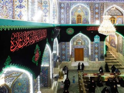 حرم امام حسین(ع) در آستانه محرم سیاهپوش شد