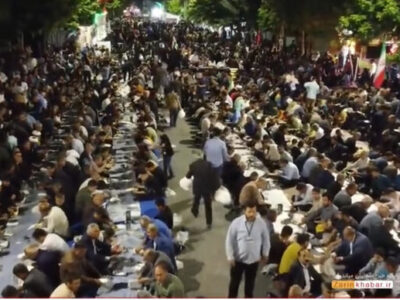 غدیر در خیابان انقلاب؛ برپایی بزرگترین سفره اطعام علوی در میاندوآب