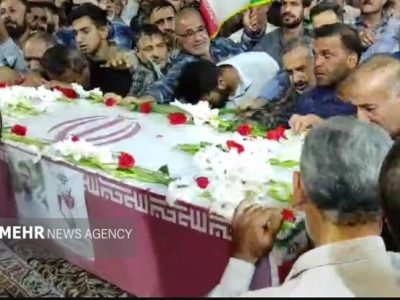 برگزاری مراسم وداع با شهید حامد اکاتی