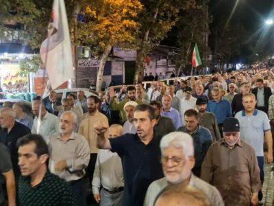 حمایت مردم لاهیجان از مجاهدان یمنی در صدو نود و هشتمین راهپیمایی شبانه